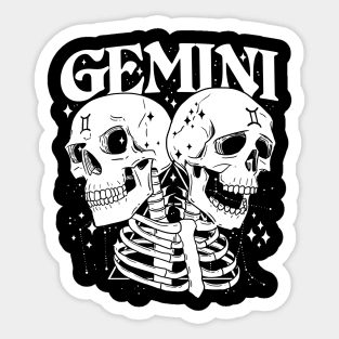 GEMINI Faery Crystal Witch Shirt Skull constellation Sticker